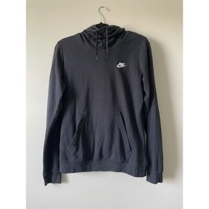 Nike Essentials funnel neck hoodie in black